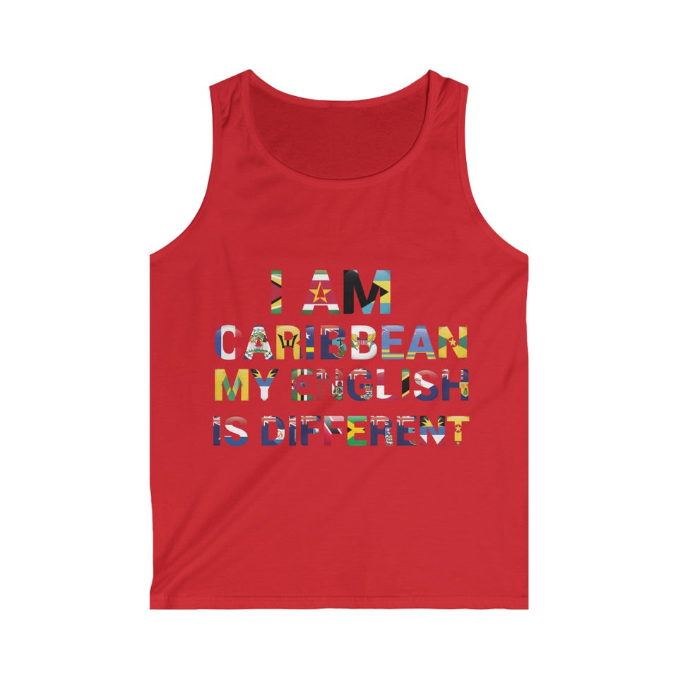 I AM CARIBBEAN MY ENGLISH IS DIFFERENT Men's Softstyle Tank Top