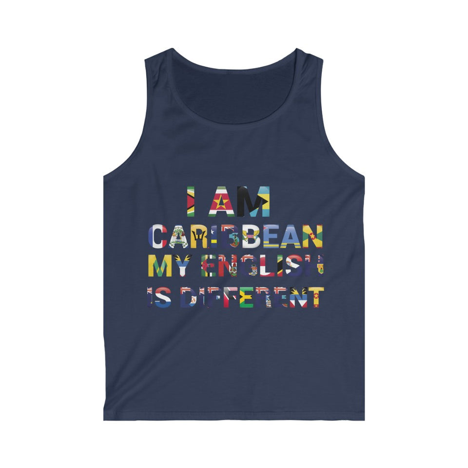 I AM CARIBBEAN MY ENGLISH IS DIFFERENT Men's Softstyle Tank Top