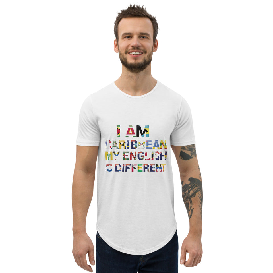 I AM CARIBBEAN MY ENGLISH IS DIFFERENT Men's Curved Hem T-Shirt-Roar Respectfully