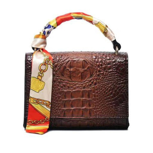 Crocodile Pattern and Crystal Tote Bag-Roar Respectfully
