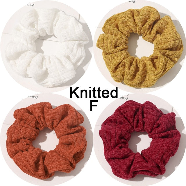 4PCS Satin or Knitted Scrunchies-Roar Respectfully