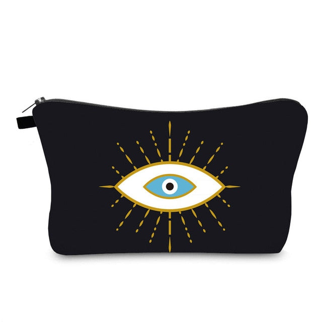 Blue Evil Eye Cosmetic Bag-Roar Respectfully