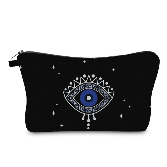 Blue Evil Eye Cosmetic Bag-Roar Respectfully