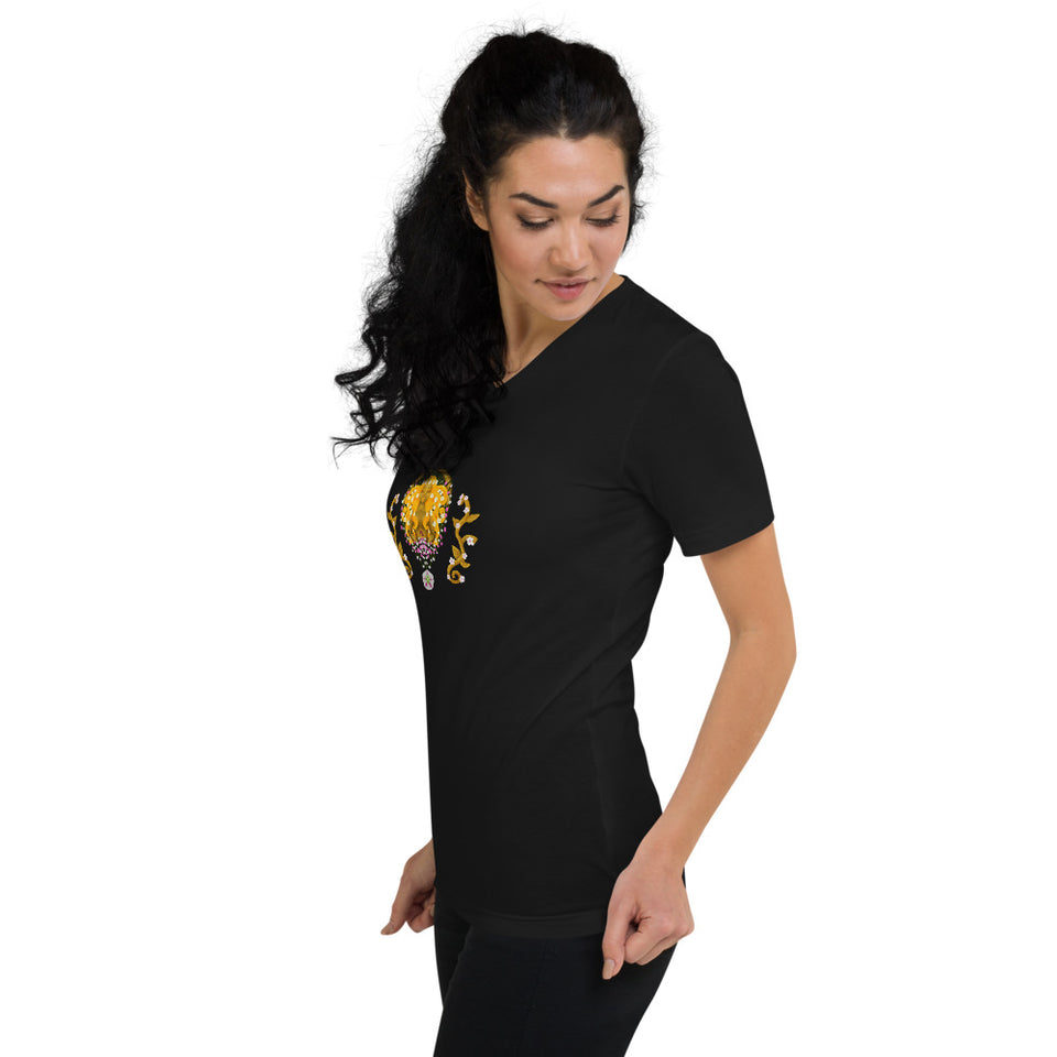 Virgo Unisex Short Sleeve V-Neck T-Shirt-Roar Respectfully
